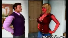 চালান Bosomy 3d স্কেচ স্বর্ণকেশী শিশু একটি গুরুতরভাবে sashay উপর স্তন্যপান ইন